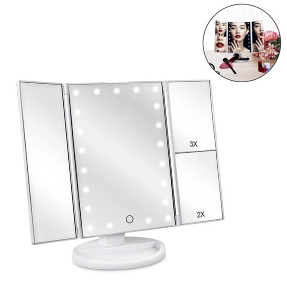Makeup Mirror with Lights 22 Led Vanity Mirror with 2X/3X Magnification - White - Picture 2 of 8